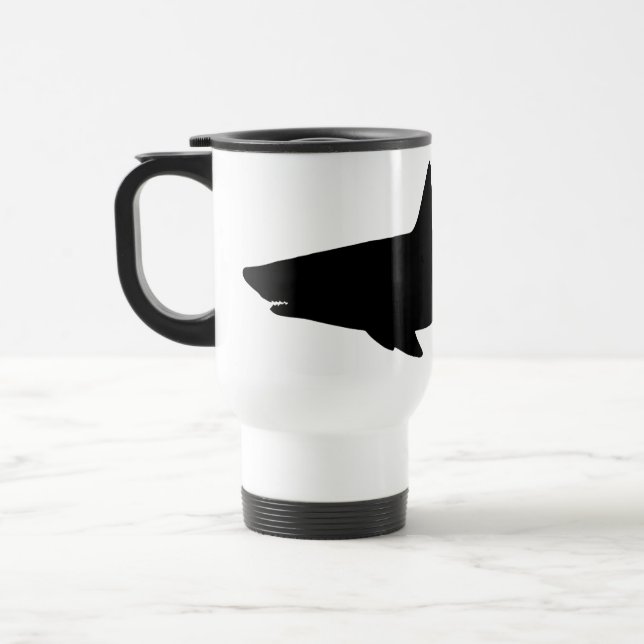 Mug De Voyage Requin de natation noir et blanc (Gauche)