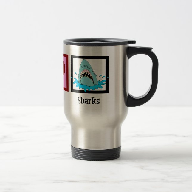 Mug De Voyage Requins Peace Love (Droit)