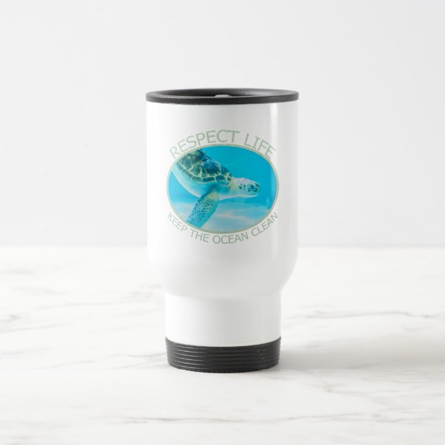 Mug De Voyage Respecter la vie, garder l'océan propre (Centre)
