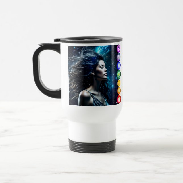 Mug De Voyage Respirer et libérer | Belle Femme Ethérée (Gauche)