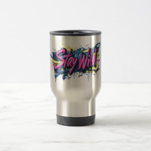 Mug De Voyage "Reste Sauvage" - Conception de texte de style gra