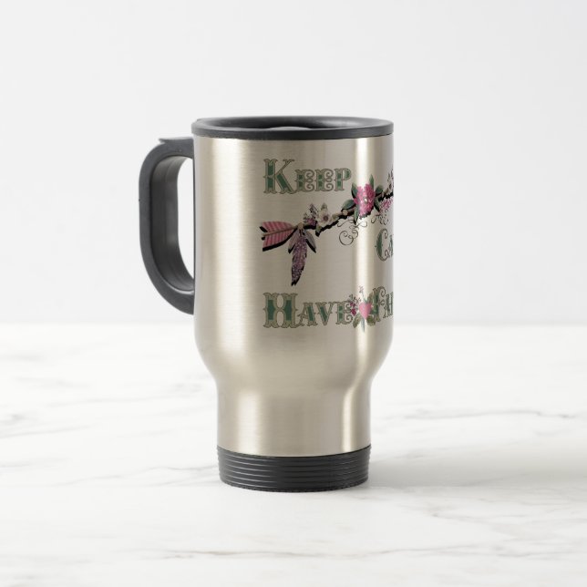 Mug De Voyage Restez calme Ayez foi (Devant gauche)