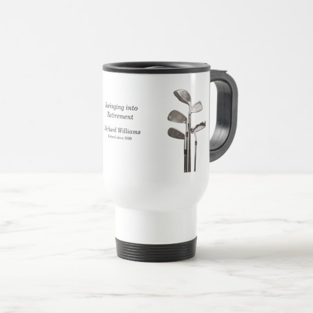 Mug De Voyage Retraite moderne Golf Sport Golfclubs (Devant droit)