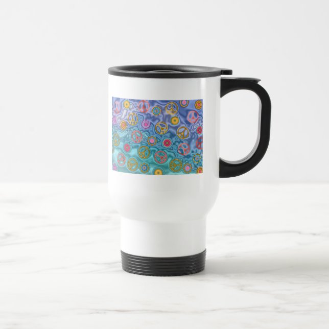 Mug De Voyage Retro 60s paisible Vagues d'océan Cadeaux (Droite)