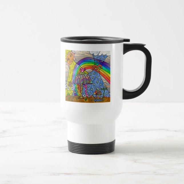 Mug De Voyage Retro 60s Psychedelic Magic Champhrooms Voyage Mug (Droite)