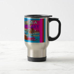 Mug De Voyage Retro USA Stronger Together Abstrait Art Print