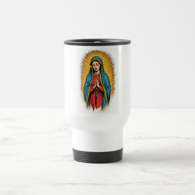 Mug de voyage rétro Vierge Marie (Centre)
