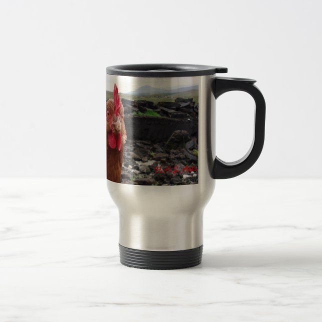 Mug De Voyage Réveillez le poulet (Droit)