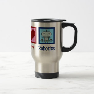 Mug De Voyage Robotique de l'amour de la paix
