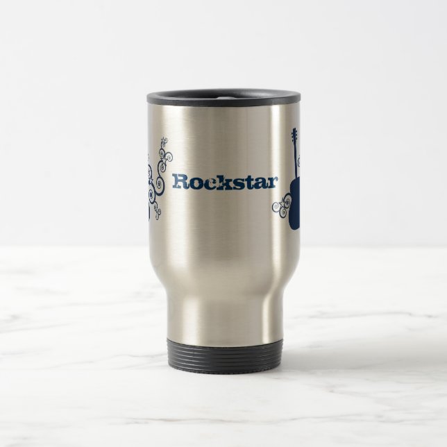 Mug De Voyage Rockstar Guitar Mug, Royal Blue (Centre)