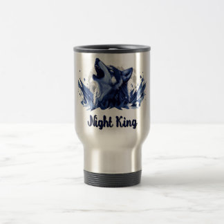 Mug De Voyage Roi de nuit - Loup hurlant avec lune