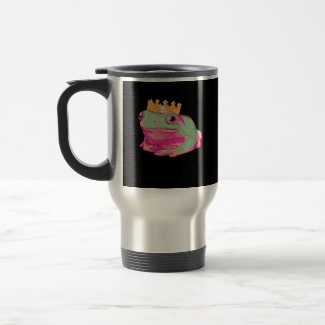 Mug De Voyage Roi Grenouille Funky Mème Style Classique (Gauche)