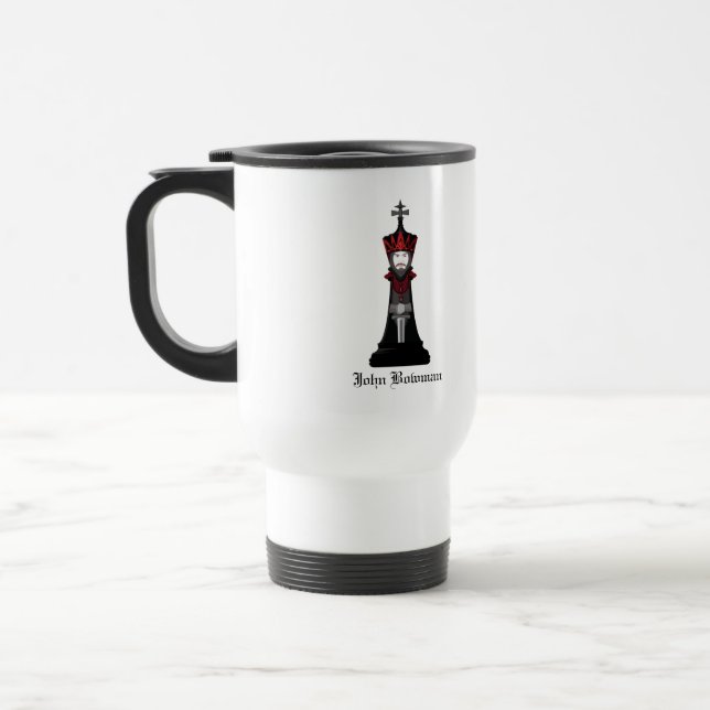 Mug De Voyage Roi noir / Nom personnalisé (Gauche)
