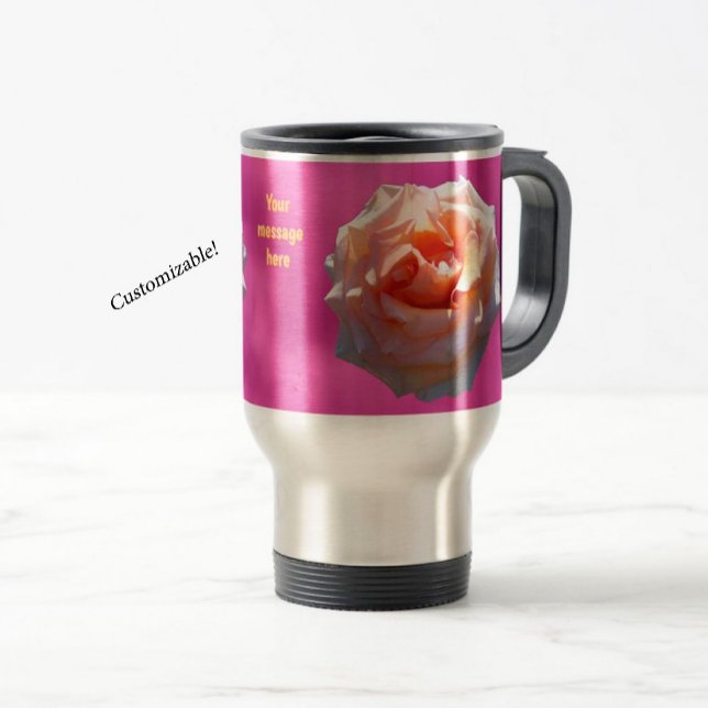 Mug De Voyage Rose Blush Personnalisable (Créateur téléchargé)