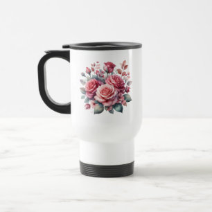 Mug De Voyage Rose Bouquet Floral Design-62101