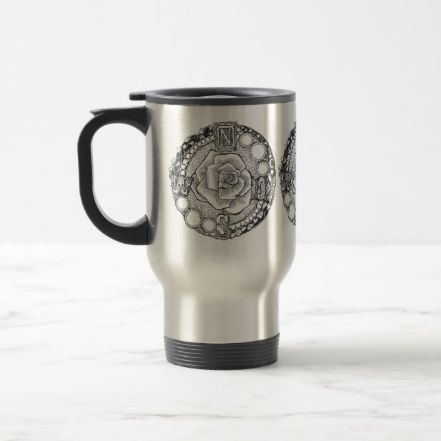 Mug De Voyage Rose de boussole victorien (Gauche)