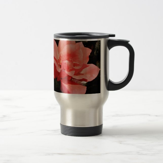 Mug De Voyage rose de pêche et détritus (Droit)