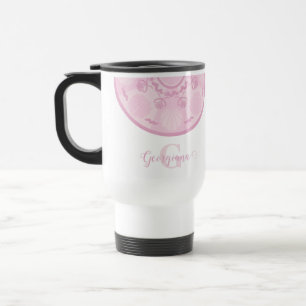 Mug De Voyage Rose Dusky personnalisé Grand Millennial Mandala