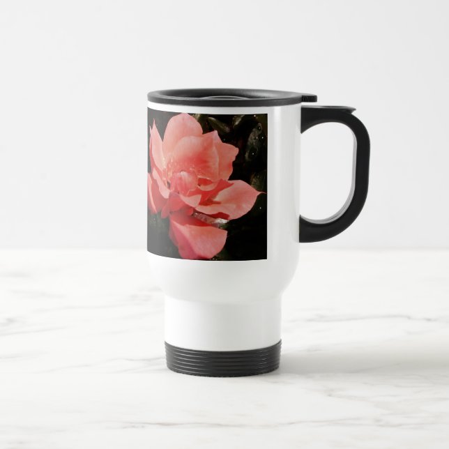 Mug De Voyage Rose florale rose pêche jolie (Droite)
