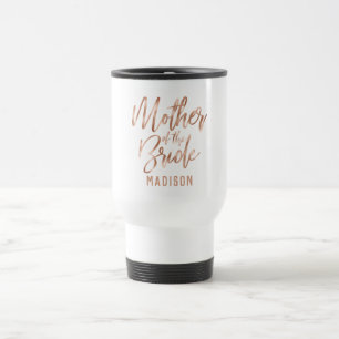 Mug De Voyage Rose Gold Moderne Mariage Mère de la Mariée