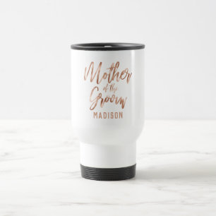 Mug De Voyage Rose Gold Moderne Mariage Mère du Marié