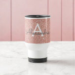 Mug De Voyage Rose Gold Sparkle Parties scintillant Monogramme N<br><div class="desc">Parties scintillant d'étincelle dorée rose Nom du monogramme et première tasse de café. La tasse fait le cadeau parfait pour quelqu'un qui aime l'or rose.</div>