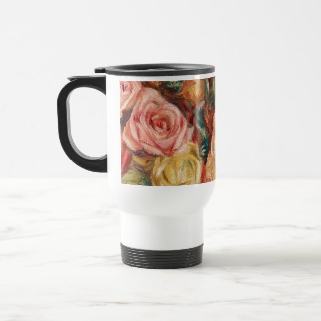 Mug De Voyage Roses de Renoir Impressionist Painting (Gauche)