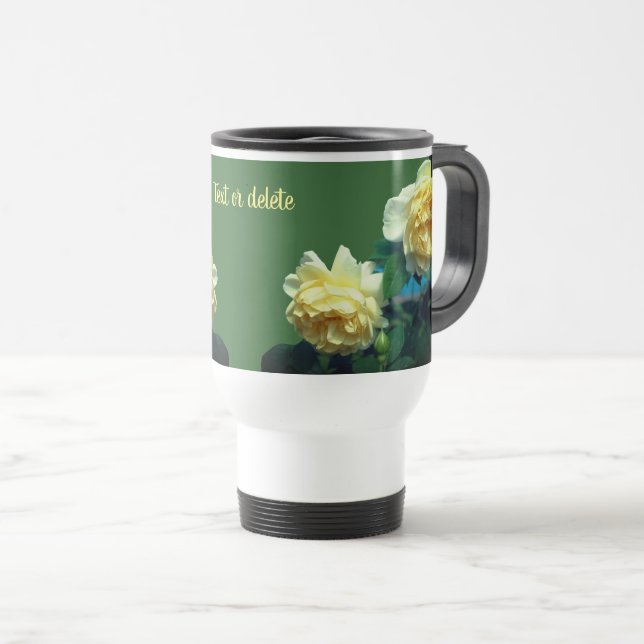 Mug De Voyage Roses jaunes personnalisées (Devant droit)