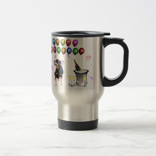 Mug De Voyage Rottweiler Chien Bonne Année (Droit)