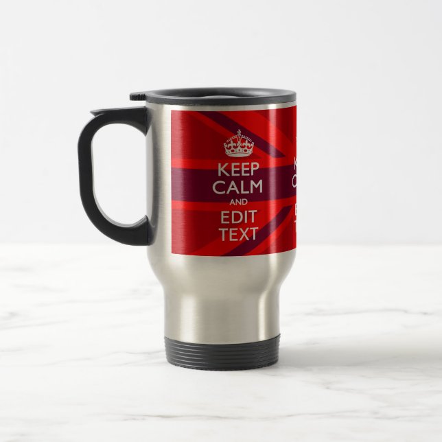 Mug De Voyage Rouge Bourgogne Gardez Le Calme Votre Texte Union  (Gauche)