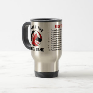 Mug De Voyage Rouge et cadeaux d'entraîneur de volleyball