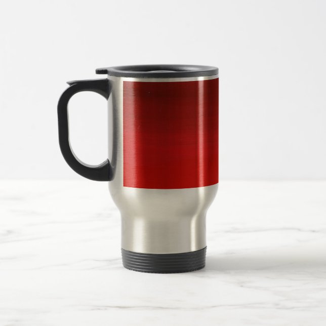 Mug De Voyage Rouge sur la peinture rouge (Gauche)