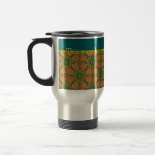 Mug De Voyage Rouille Tribale, Verte, Musique Turquoise