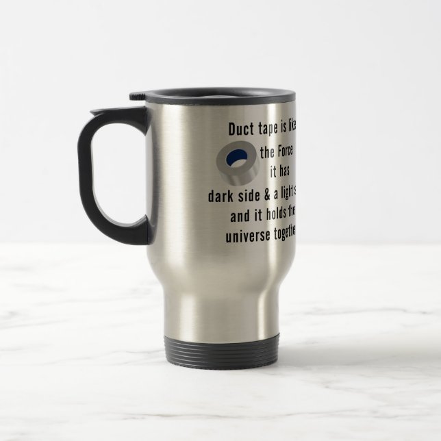 Mug De Voyage Ruban adhésif, humour d'ingénieur (Gauche)
