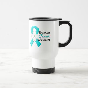 Mug De Voyage Ruban de fleur de survivant de Cancer ovarien