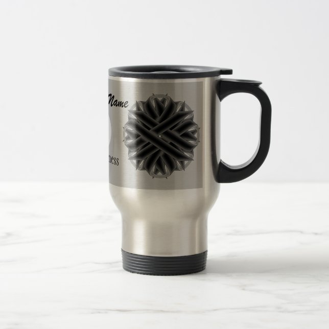 Mug De Voyage Ruban de fleurs noires Tmpl par Kenneth Yoncich (Droit)