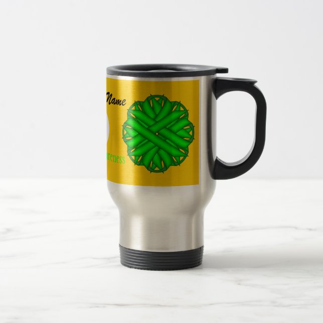 Mug De Voyage Ruban de fleurs vert de chaux Tmpl par Kenneth Yon (Droit)