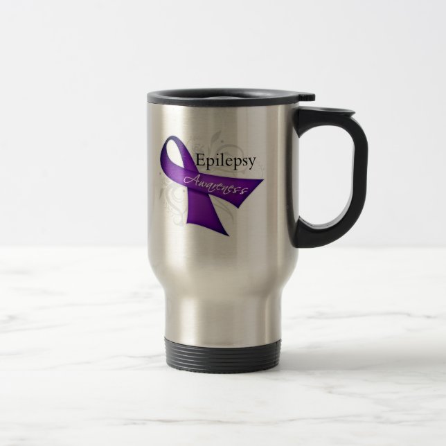 Mug De Voyage Ruban de sensibilisation à l'épilepsie (Droit)