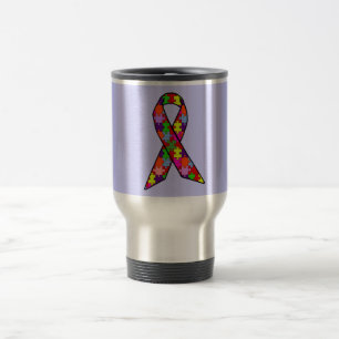 Mug De Voyage Ruban de sensibilisation sur l'autisme dans le