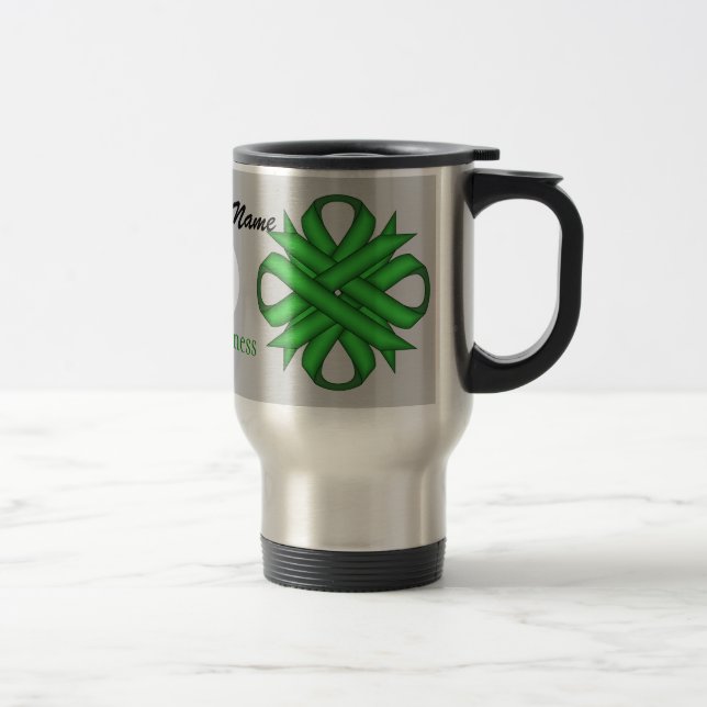 Mug De Voyage Ruban de trèfle vert Tmpl par Kenneth Yoncich (Droit)