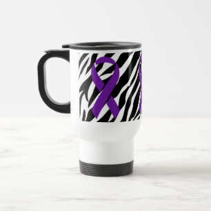 Mug De Voyage Ruban du zèbre w/Purple