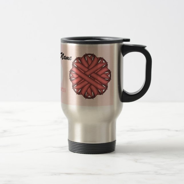 Mug De Voyage Ruban rose Fleur Tmpl par Kenneth Yoncich (Droit)
