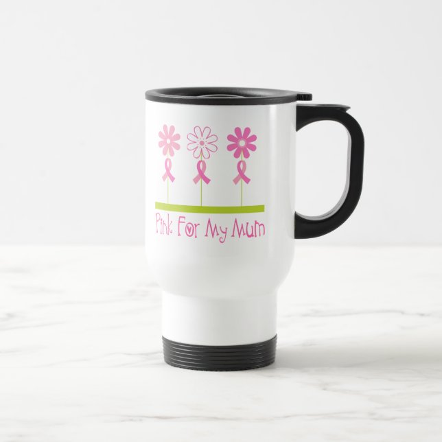 Mug De Voyage Ruban rose pour ma maman (Droite)