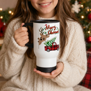 Mug De Voyage Rudolph personnalisé Joyeux Noël Camion vintage