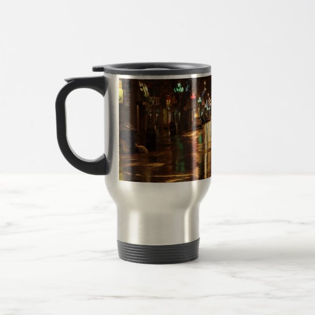 Mug De Voyage Rue de la ville la nuit (Gauche)