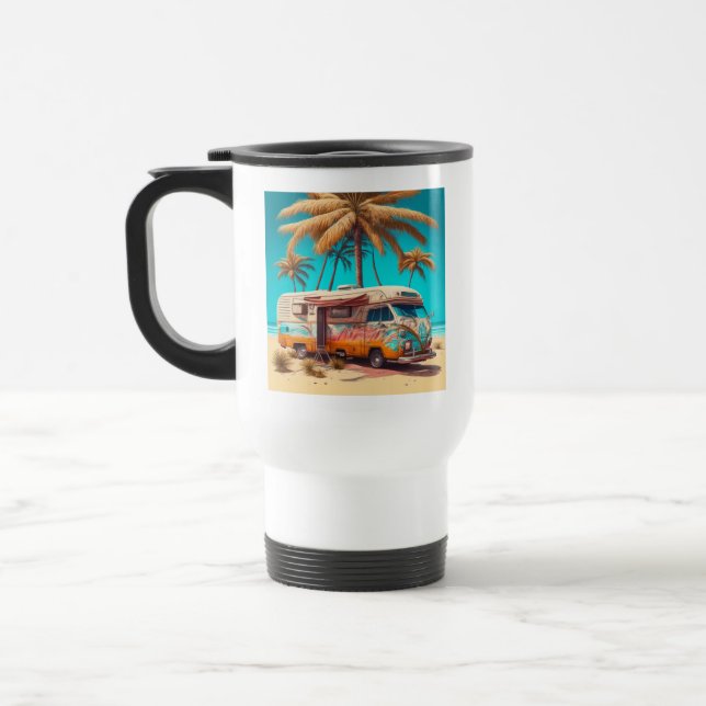 Mug De Voyage RV rétro et palmiers (Gauche)