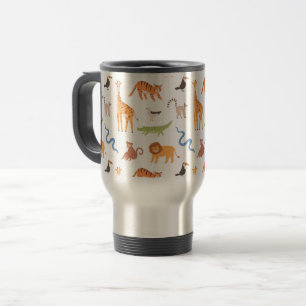 Mug De Voyage Safari de la Jungle Tropical Animaux sauvages