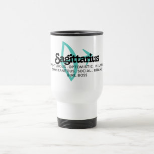 Mug De Voyage Sagittarius signe Zodiaque Traits Garçon fille