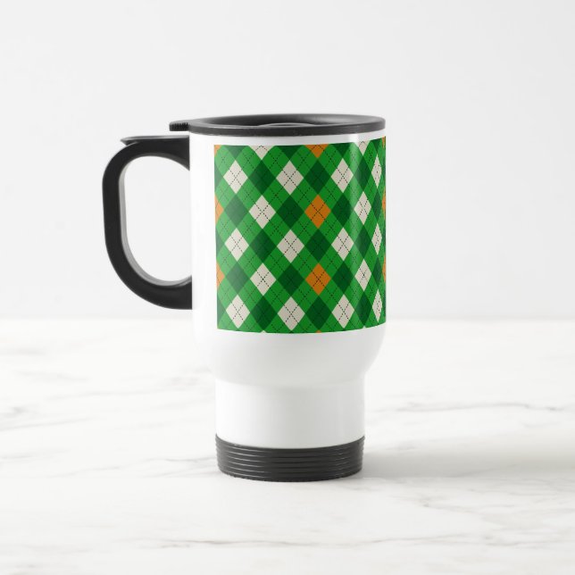 Mug De Voyage Saint-Patrick d'argyle aux couleurs irlandaises (Gauche)