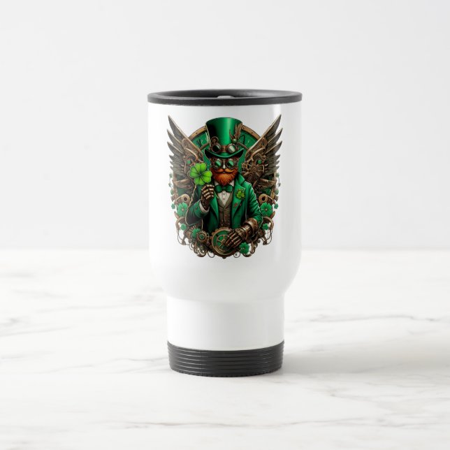 Mug De Voyage Saint Patrick's Day trèfle à vapeur (Centre)
